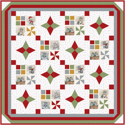 A Purr-fect Holiday Season - Kitten Stars Lap Quilt