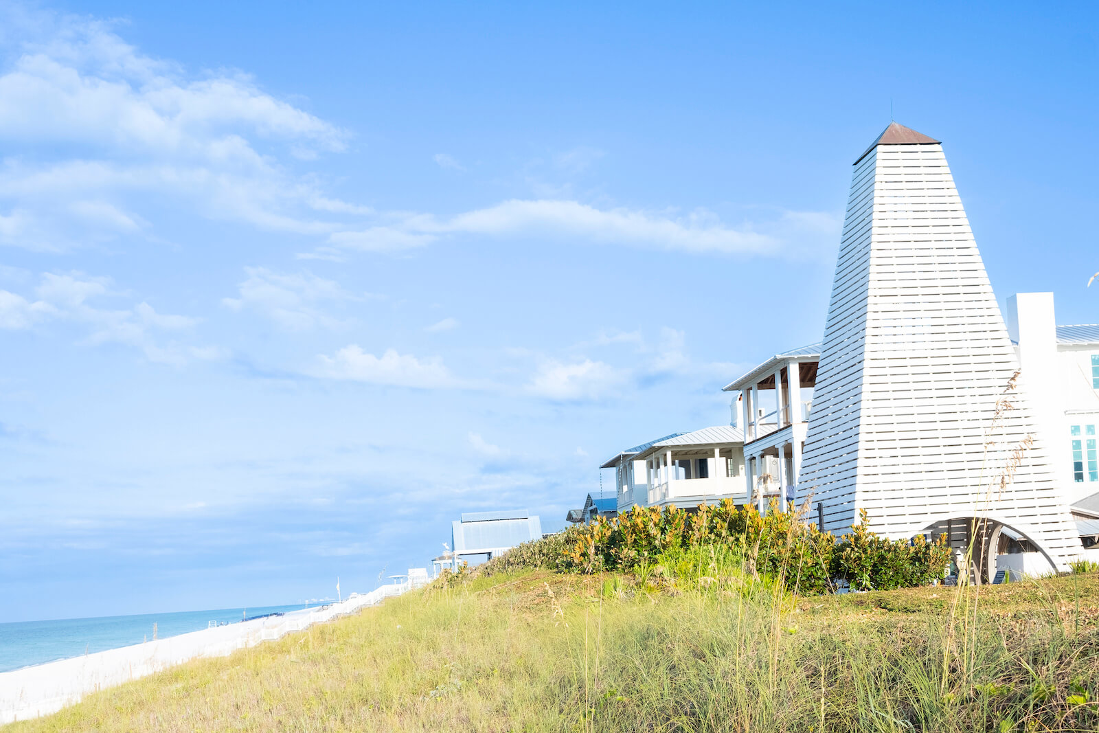 view of beach and beach homes in florida