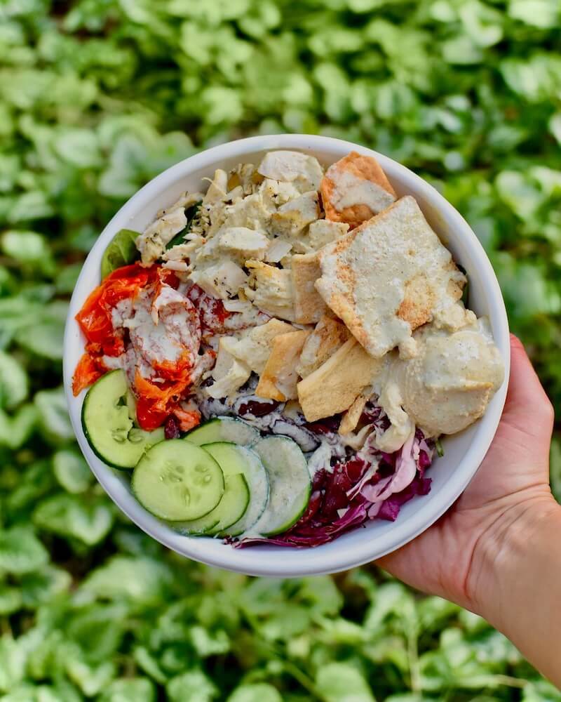 salad with cucumbers and Greek ingredients