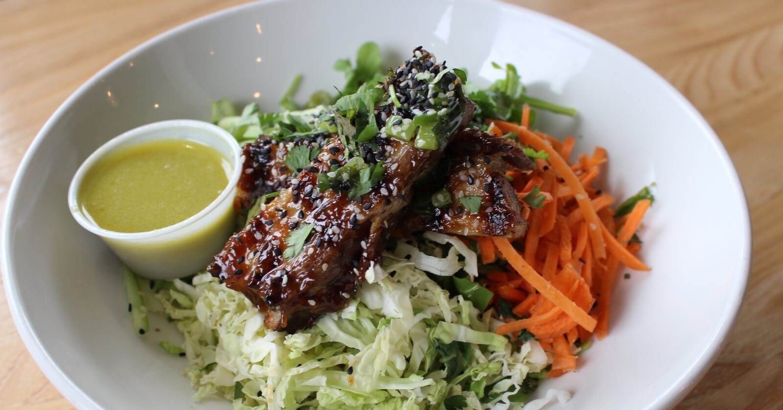 vietnamese chicken salad in a bowl