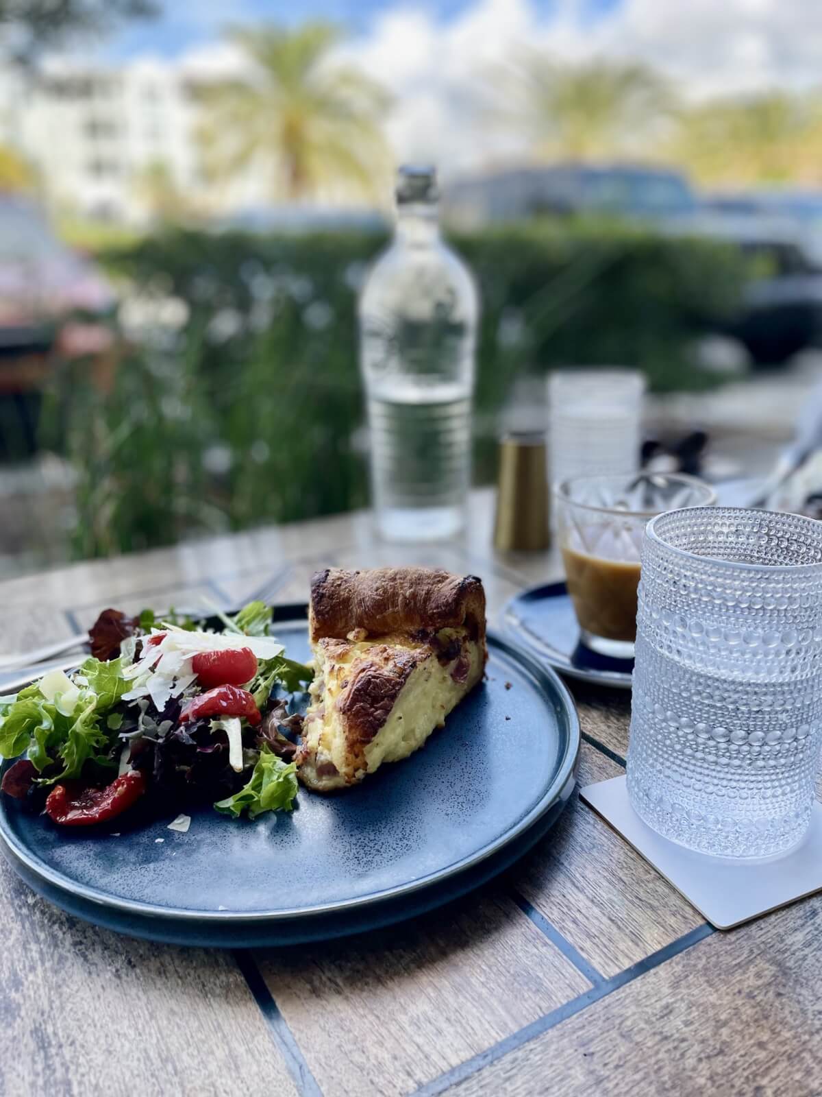 A quiche and salad from The Citizen in 30A.