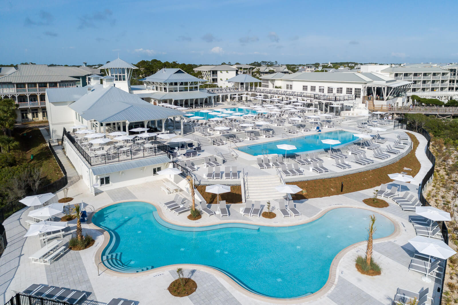 Aerial view of the WaterColor Beach Club