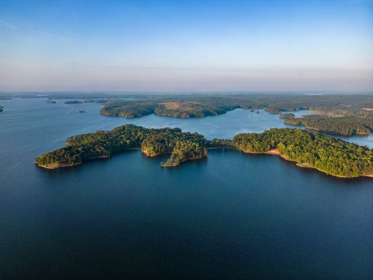 Aerial view of The Heritage at Russell Lands at Lake Martin