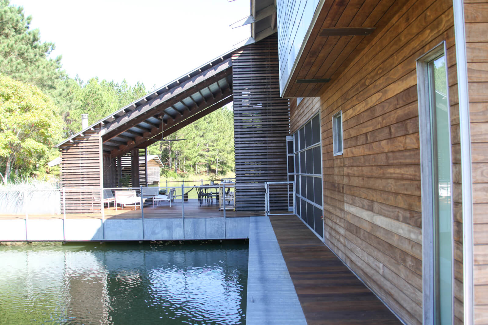 Patio are of Splinter Creek home overlooking lake.