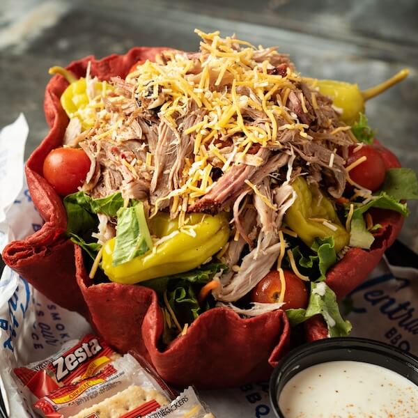 Pulled pork salad from Central BBQ