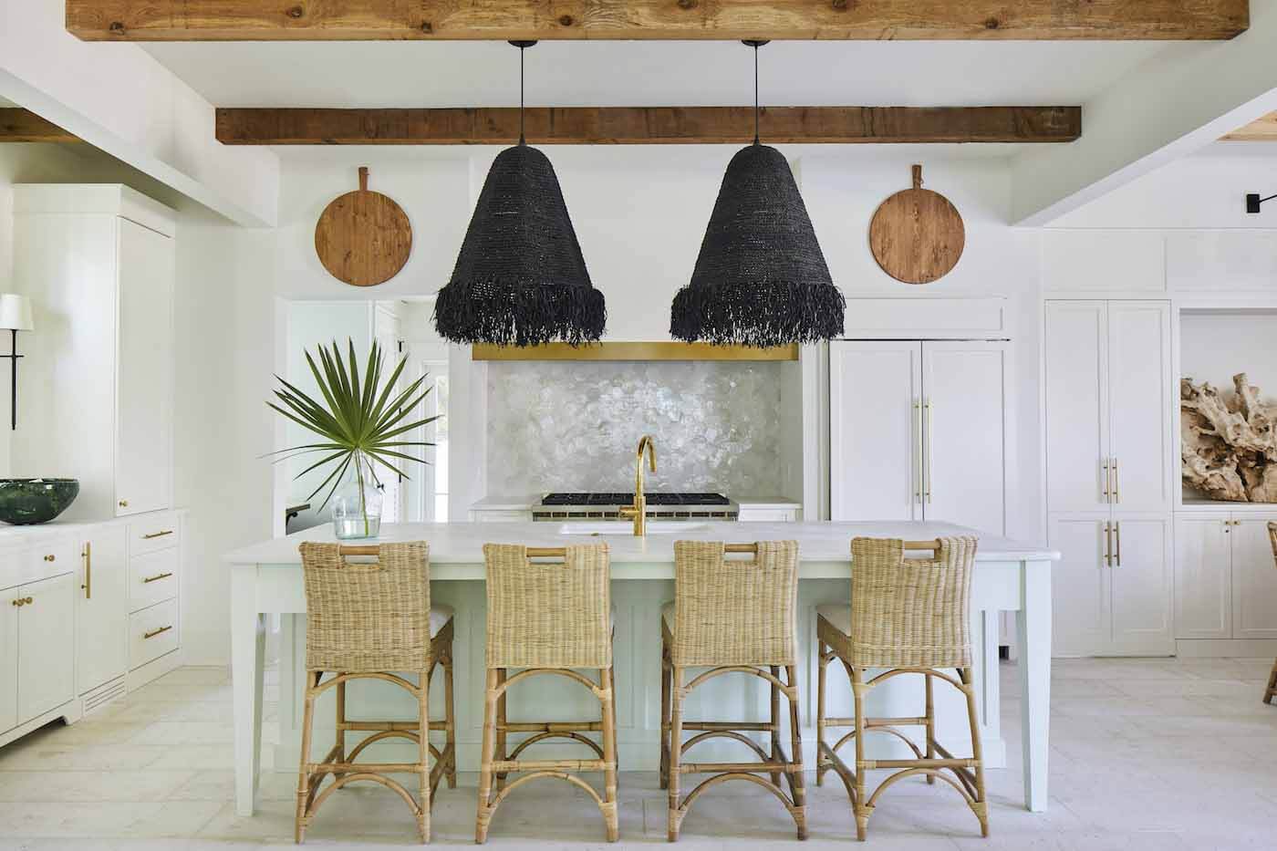 White kitchen in Rosemary Beach house