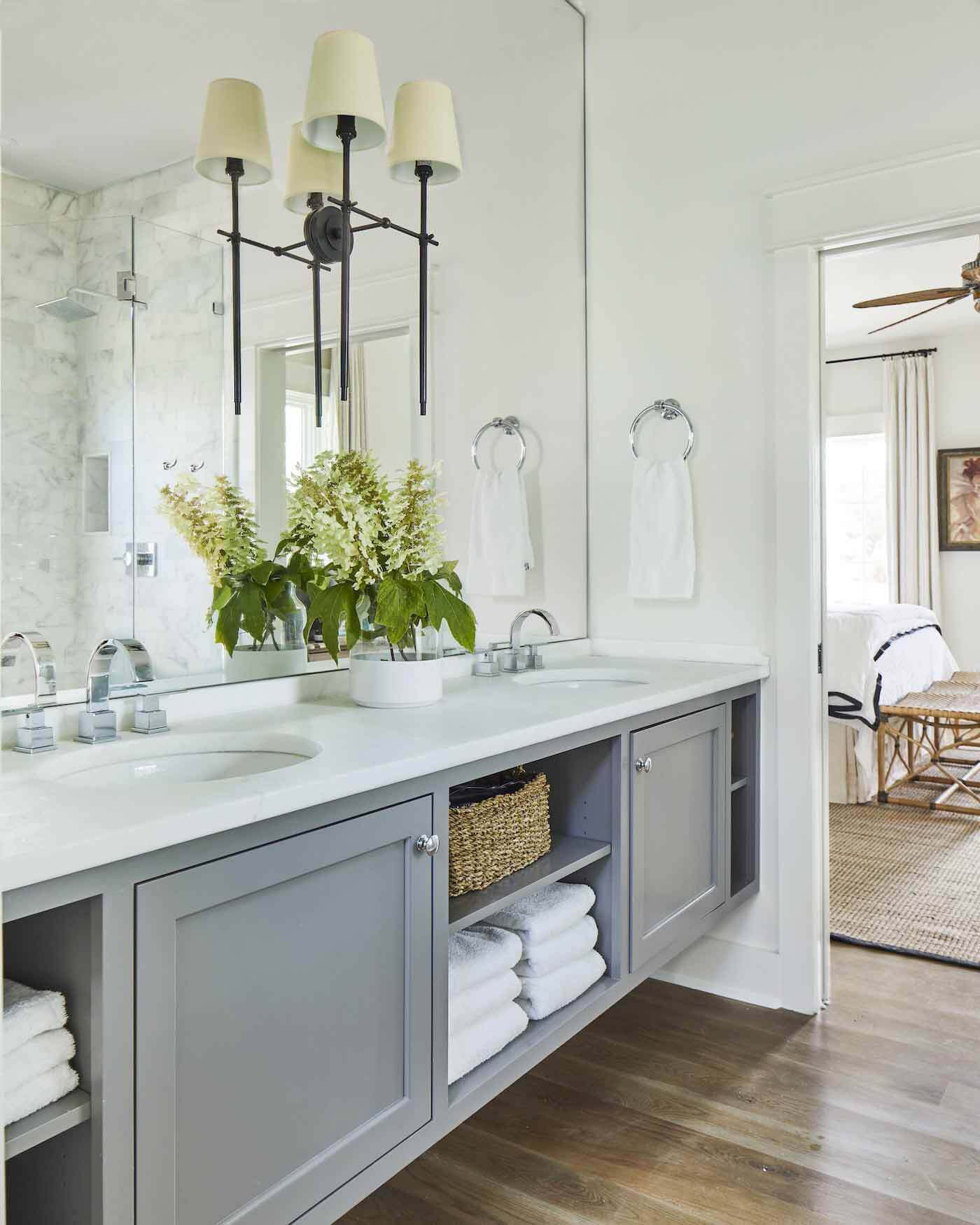 Master bathroom in Ashley Gilbreath's Rosemary beach house