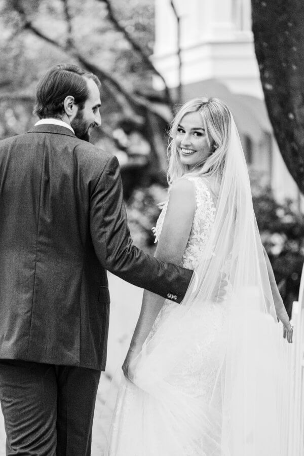 30A Wedding black and white bride smiling